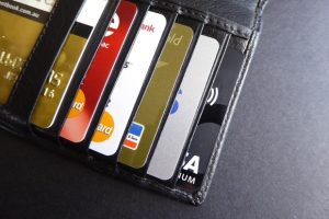 Wallet with bank cards